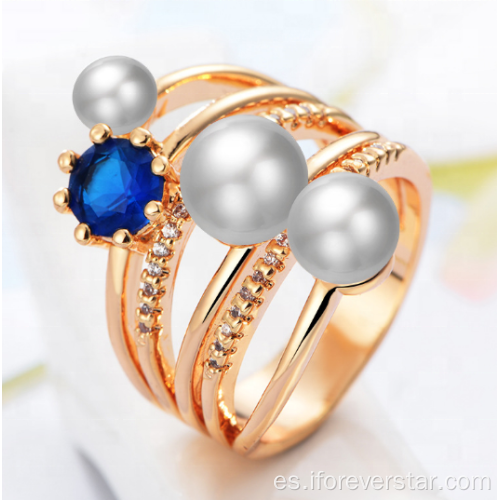 Anillo CZ 925 Anillos de plata Joyería dedo Pearl